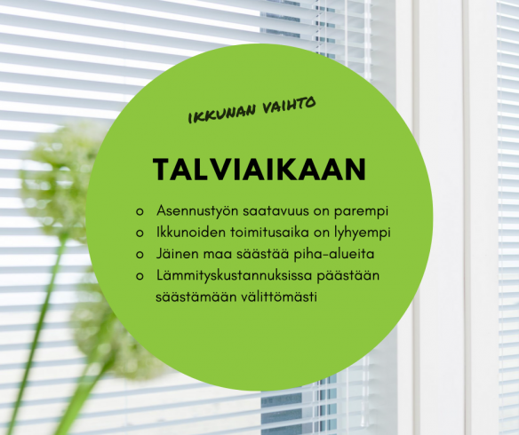 Ikkunan vaihto talviaikaan.