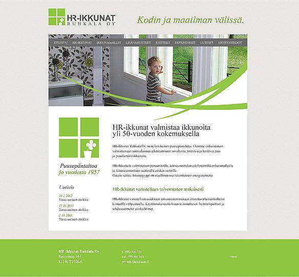 Ensimmäisen nettisivuston etusivun suunnitelma